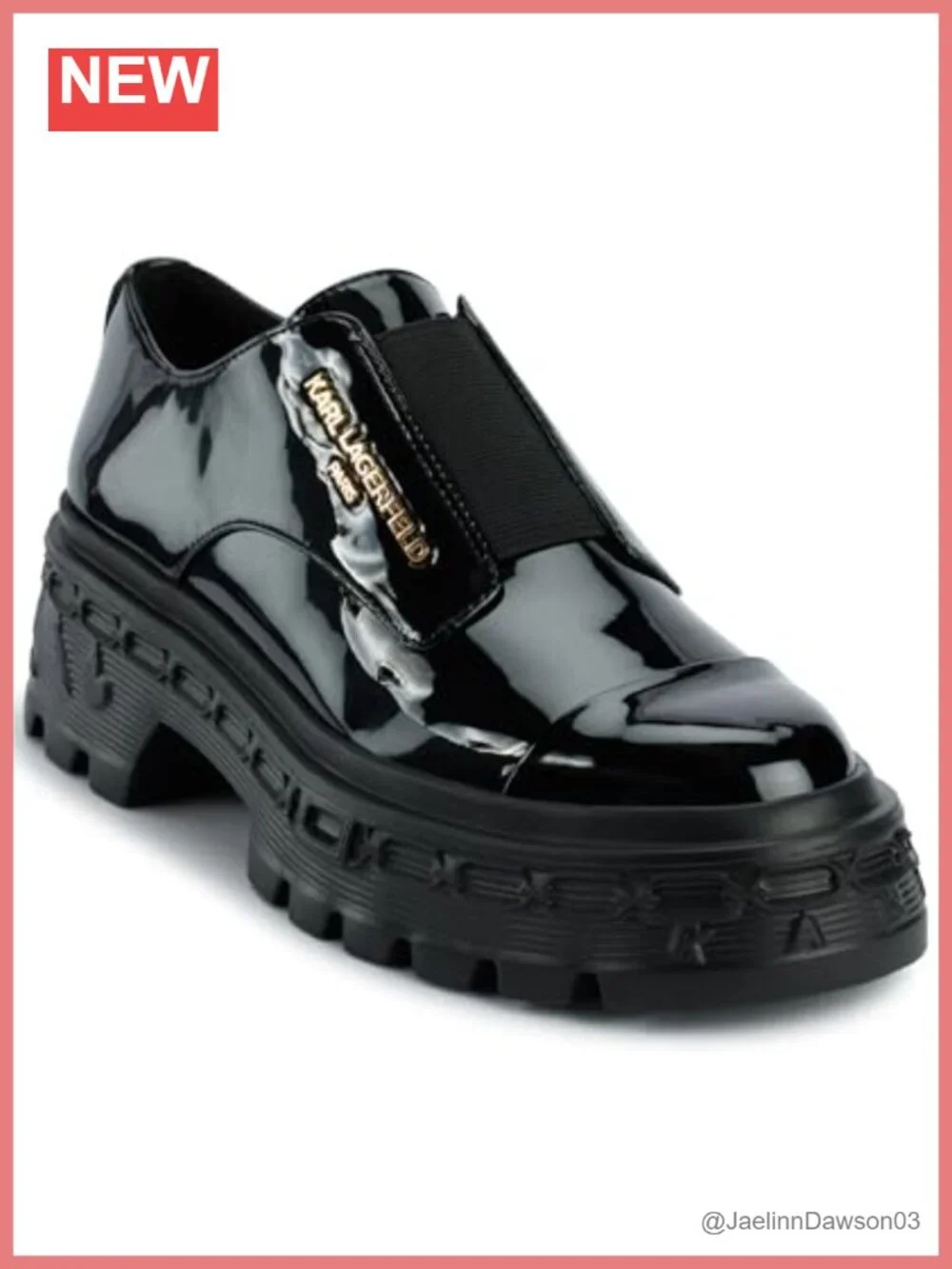 Karl Lagerfeld Leather Slip On Platform Loafers Women's
